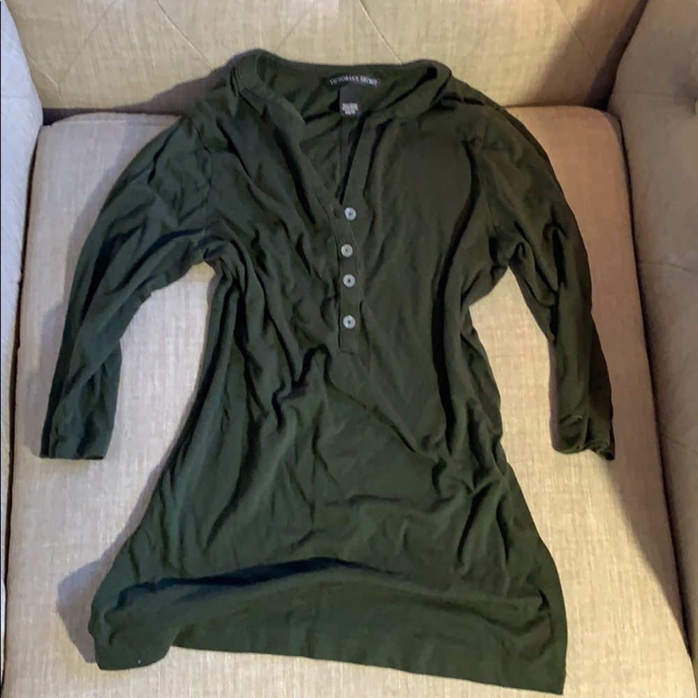 Victoria Secret military green 3/4 sleeve top